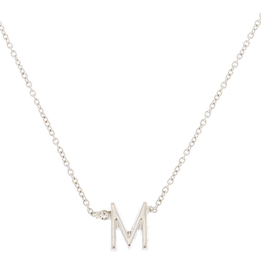 sterling silver block letter initial necklace – Marlyn Schiff, LLC